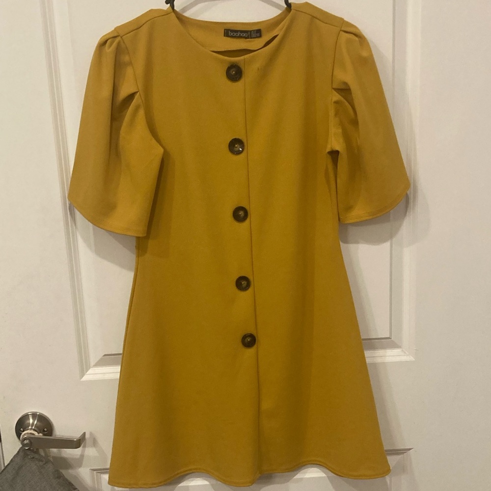 Mustard Yellow, BOOHOO brand, mini dress